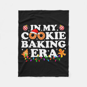 In My Cookie Baking Era Groovy Christmas Tee Famil Fleece Blanket
