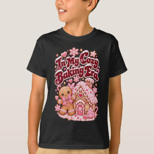 In My Cosy Baking Era Pink Christmas Gingerbread T-Shirt