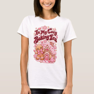 In My Cosy Baking Era Pink Christmas Gingerbread T-Shirt