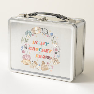 In My Crochet Era, Crafter Mum Gift, Crochet Metal Lunch Box