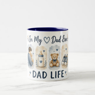 In My Dad Era First Time Dad Blue Two-Tone Coffee Mug