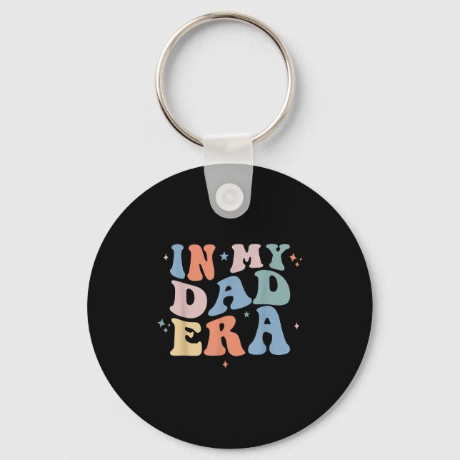 In My Dad Era Retro Groovy Father's Day  Key Ring (Front)