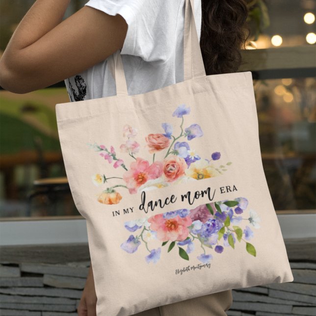 In My Dance Mum Era | Floral Monogram  Tote Bag (Creator Uploaded)