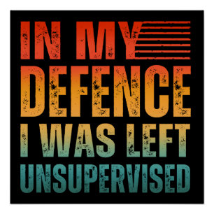 IN MY DEFENCE I WAS LEFT UNSUPERVISED POSTER