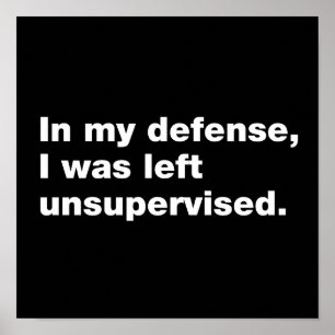 In my defence, I was left unsupervised Poster