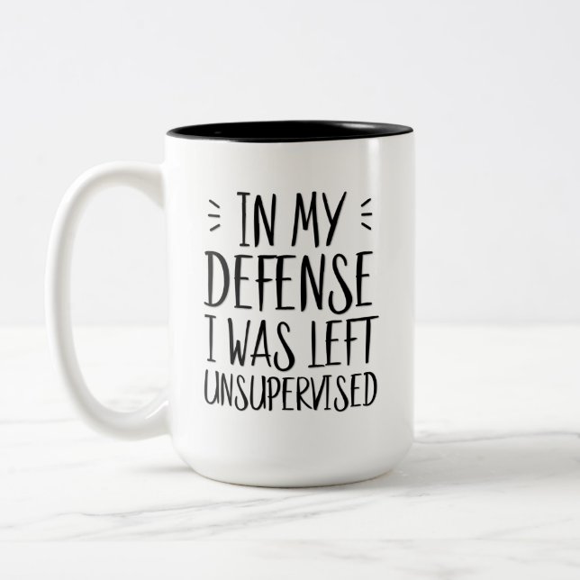 In my defence, I was left unsupervised Two-Tone Coffee Mug (Left)