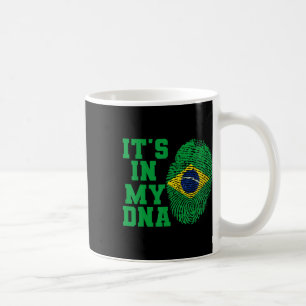 In My Dna Brazil Flag Shirt Cut Vintage Brazilian  Coffee Mug