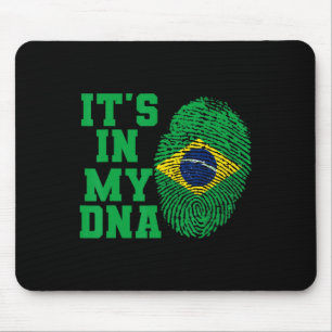 In My Dna Brazil Flag Shirt Cut Vintage Brazilian Mouse Mat