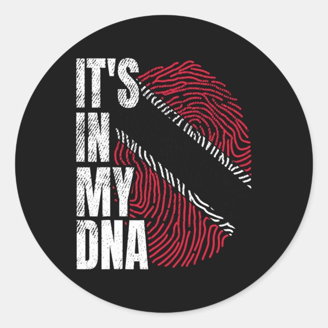 In My Dna Trinidad And Tobago Flag Proud Boy Girl  Classic Round Sticker (Front)