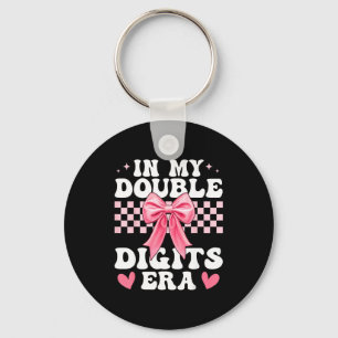 In My Double Digits Era 10th Birthday Coquette Bow Key Ring