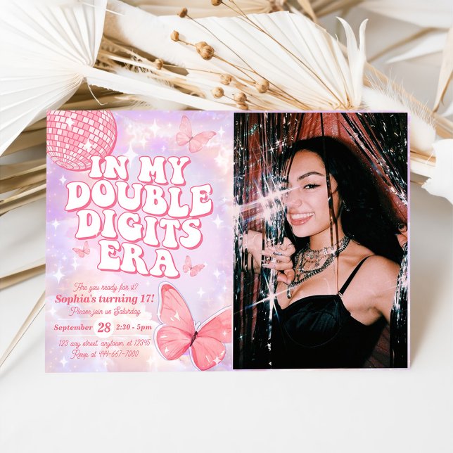 In My Double Digits Era 17th Birthday Invitation (Creator Uploaded)