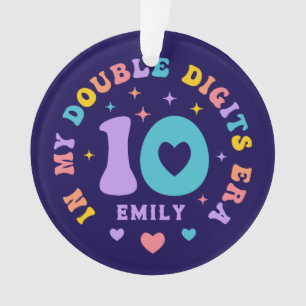 In My Double Digits Era Colourful Retro Typography Ornament