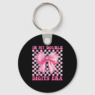 In My Double Digits Era Coquette Bow 10th Birthday Key Ring