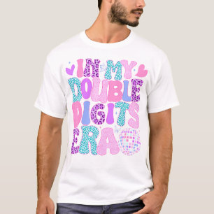  In My Double Digits Era Retro 10 Year Old 10Th Bi T-Shirt