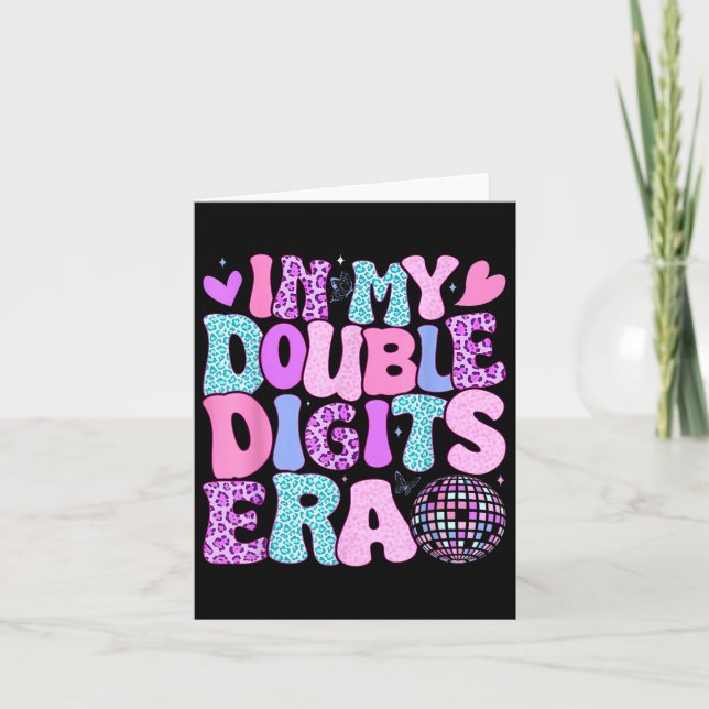 In My Double Digits Era Retro 10 Year Old 10th Bir Card (Front)