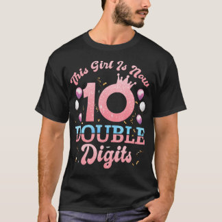 In My Double Digits Era Retro 10 Year Old 10Th Bir T-Shirt