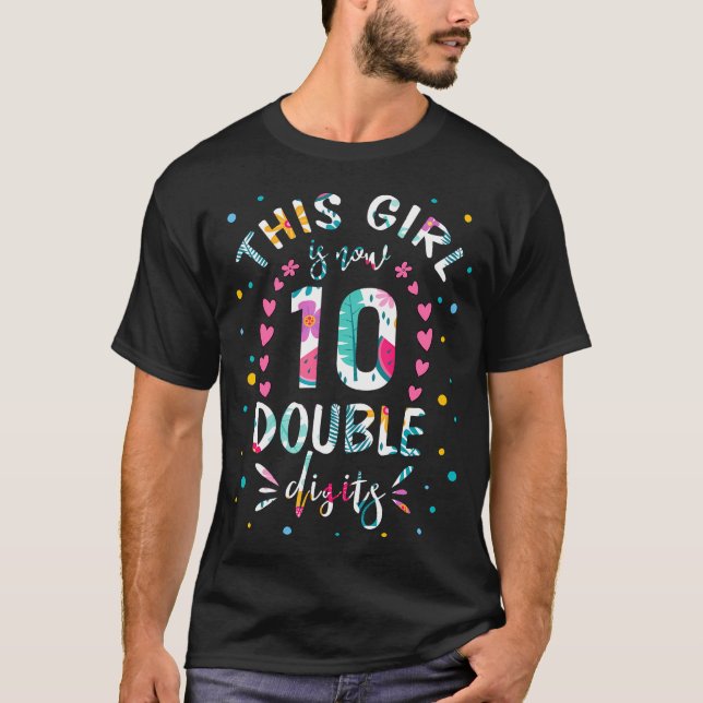 In My Double Digits Era Retro Year Old Birthday Gi T-Shirt (Front)