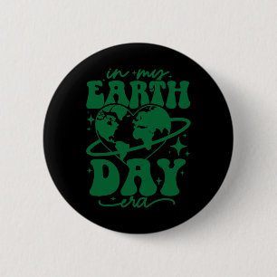 In My Earth Day Era Groovy Planet Heart Cute Earth 6 Cm Round Badge
