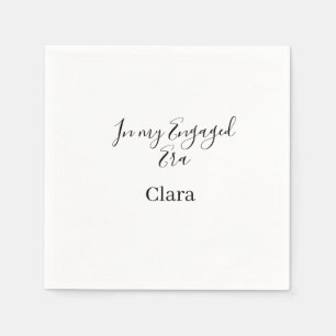 In my engaged era add name date engagement  napkin