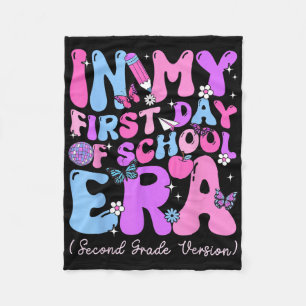 In My First Day Of School Era Girl 2nd Grade Versi Fleece Blanket