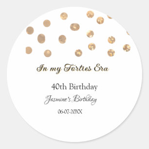 In my Forties era golden dots happy birthday  Classic Round Sticker