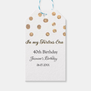 In my Forties era golden dots happy birthday Gift Tags
