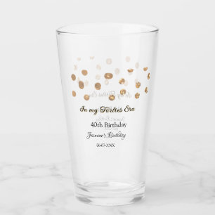 In my Forties era golden dots happy birthday Glass