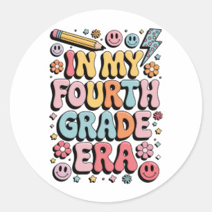 In My Fourth Grade Era 4th Grade Back to School Classic Round Sticker