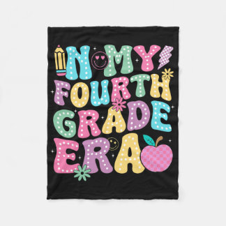 In My Fourth Grade Era 4th Grade Teacher Kid Back Fleece Blanket