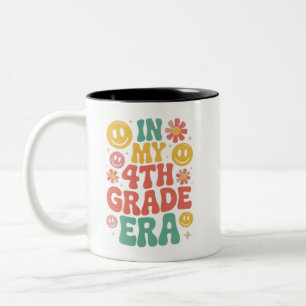 In My Fourth Grade Era Retro 4th Grade Back School Two-Tone Coffee Mug