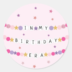 In My Friendship Bracelet Era Birthday Party Classic Round Sticker