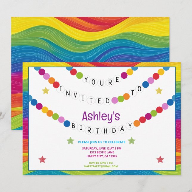In My Friendship Bracelet Era Birthday Party Invitation (Front/Back)
