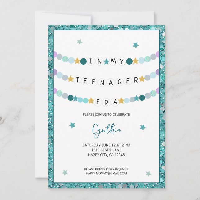 In My Friendship Bracelet Era Birthday Party Invitation (Front)