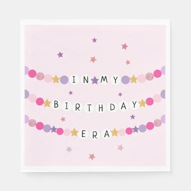 In My Friendship Bracelet Era Birthday Party Napkin (Front)