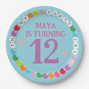 In My Friendship Bracelet Era Birthday Party Paper Plate