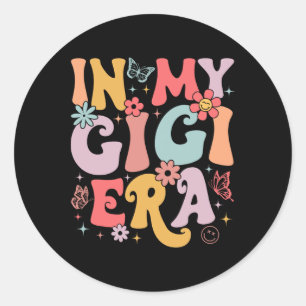 In My Gigi Era Groovy Retro Mothers Day Butterfly Classic Round Sticker