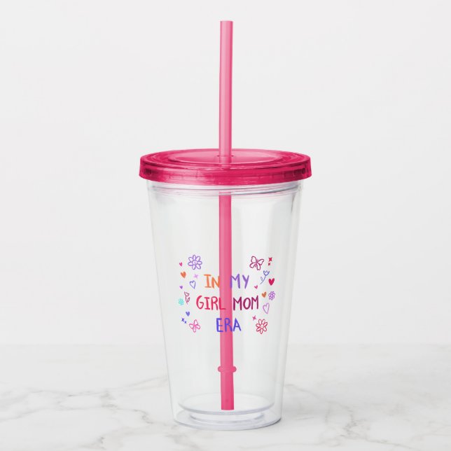  in my girl mom era CRAYON  Acrylic Tumbler (Front)