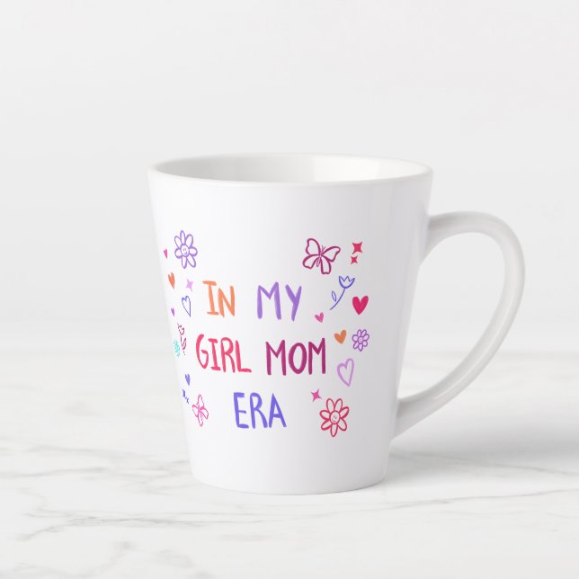  in my girl mom era CRAYON  Latte Mug (Right)