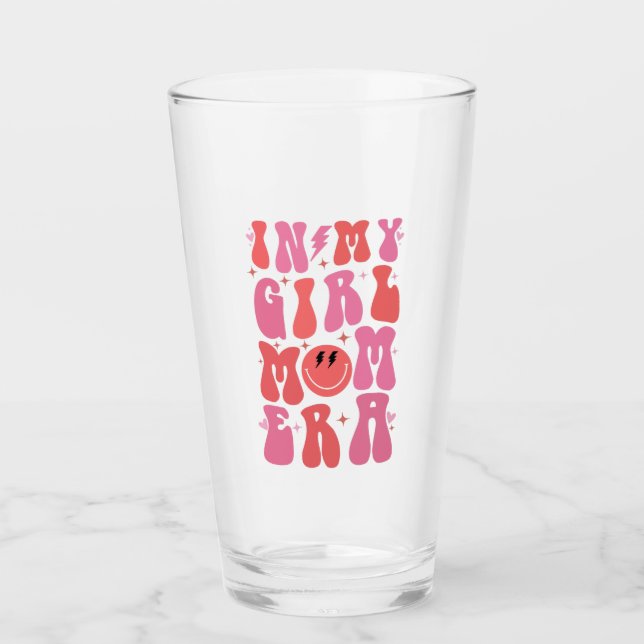 In My Girl Mum Era Retro Groovy Mother's Day  Glass (Front)