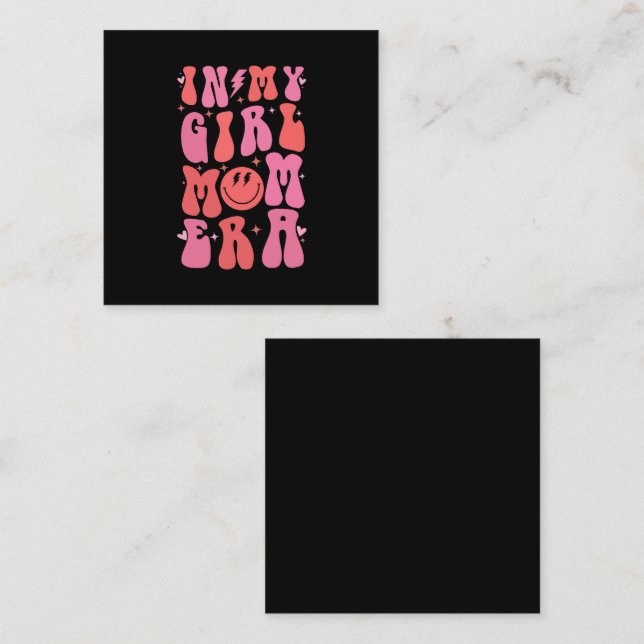 In My Girl Mum Era Retro Groovy Mother's Day  Square Business Card (Front/Back)