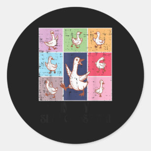 In My Goose Silly Era Retro Meme Honk Animal Women Classic Round Sticker