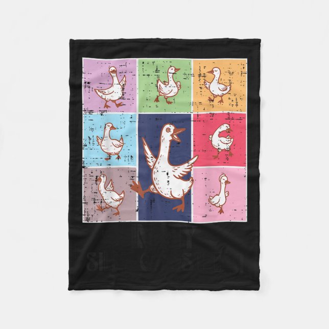 In My Goose Silly Era Retro Meme Honk Animal Women Fleece Blanket (Front)