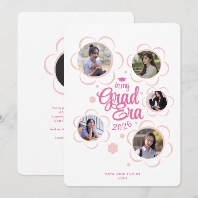 In My Grad Era 2026 Photo Collage Graduation Announcement (Front/Back)