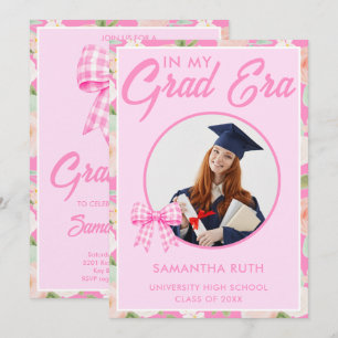 In My Grad Era Wildflower Photo Graduation Invitation