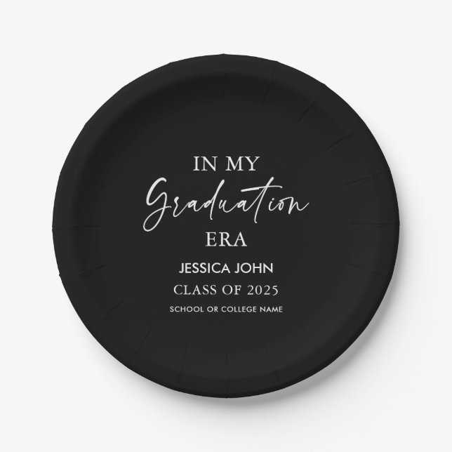 In my graduation era funny Graduation  Paper Plate (Front)