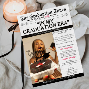 In My Graduation Era Trendy Photo Grad Party Invitation
