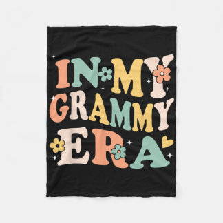 In My Grammy Era Funny Sarcastic Groovy Retro Moth Fleece Blanket