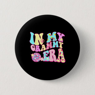In My Grammy Era Sarcastic Groovy Retro Disco Moth 6 Cm Round Badge