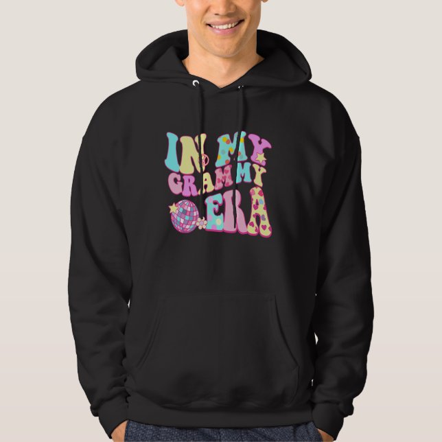 In My Grammy Era Sarcastic Groovy Retro Disco Moth Hoodie (Front)
