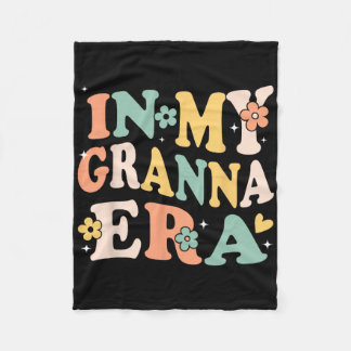 In My Granna Era Funny Sarcastic Groovy Retro Moth Fleece Blanket